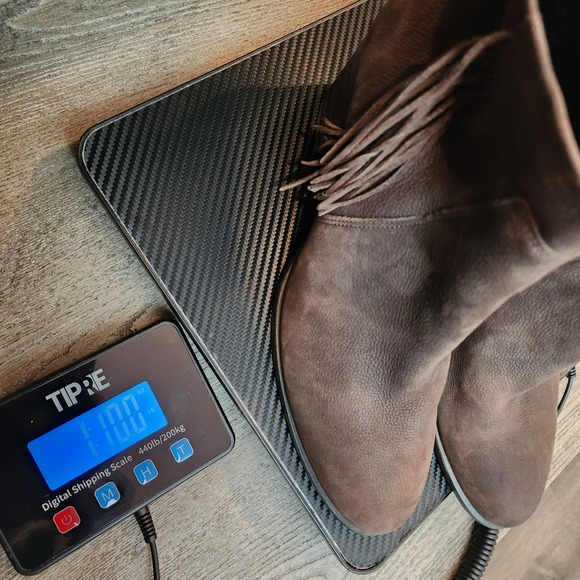 Ecco Boots 40 US 9/9.5 Brown Leather Fringe Ankle Zip Heel Western Boho Prairie - Picture 14 of 14